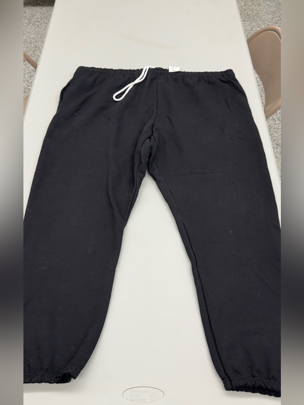 Athletic Works Men’s Black Elastic Waist Joggers Comfortable Sweatpants Sweats